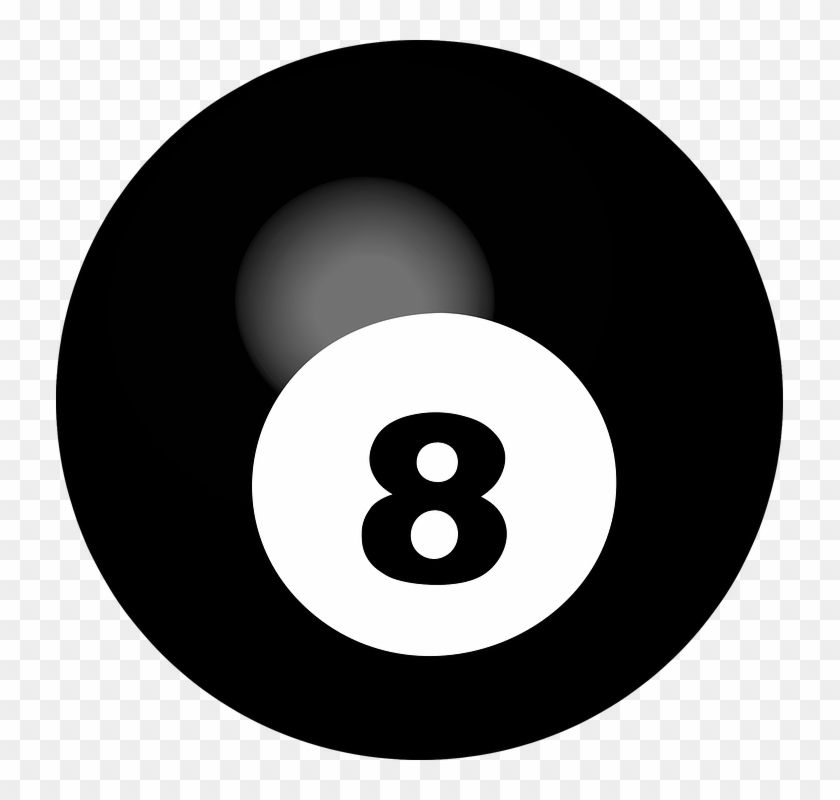 8 Ball Pool Cut Out Png - Billard Ball 8 Black Clipart