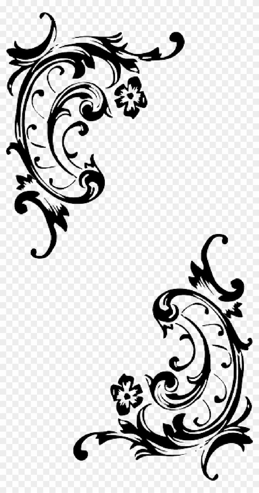 Scroll Clip Art Filigree Free For Download On Rpelm - Simple Baroque Art Design - Png Download