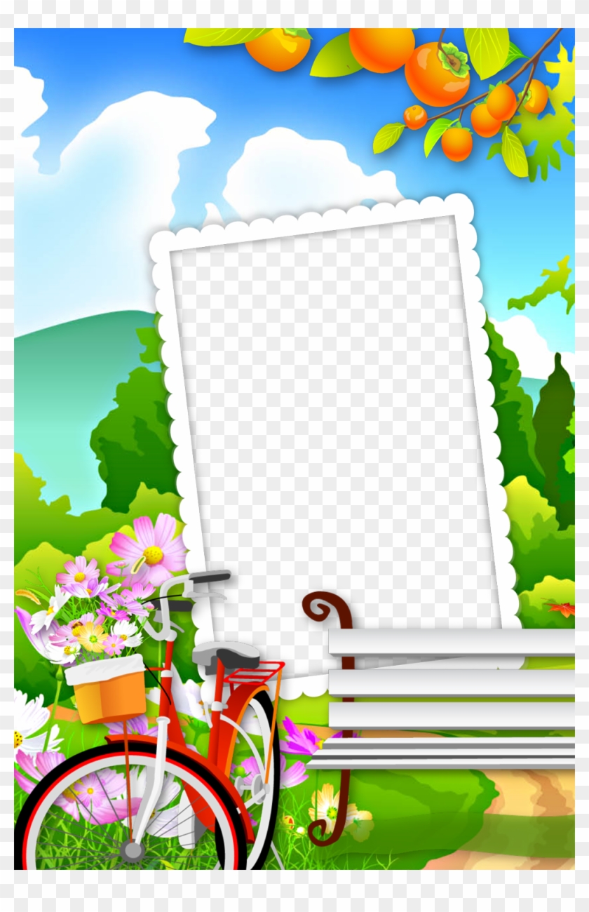 Child Frame With Cycle - Frame And Borders Nature Clipart