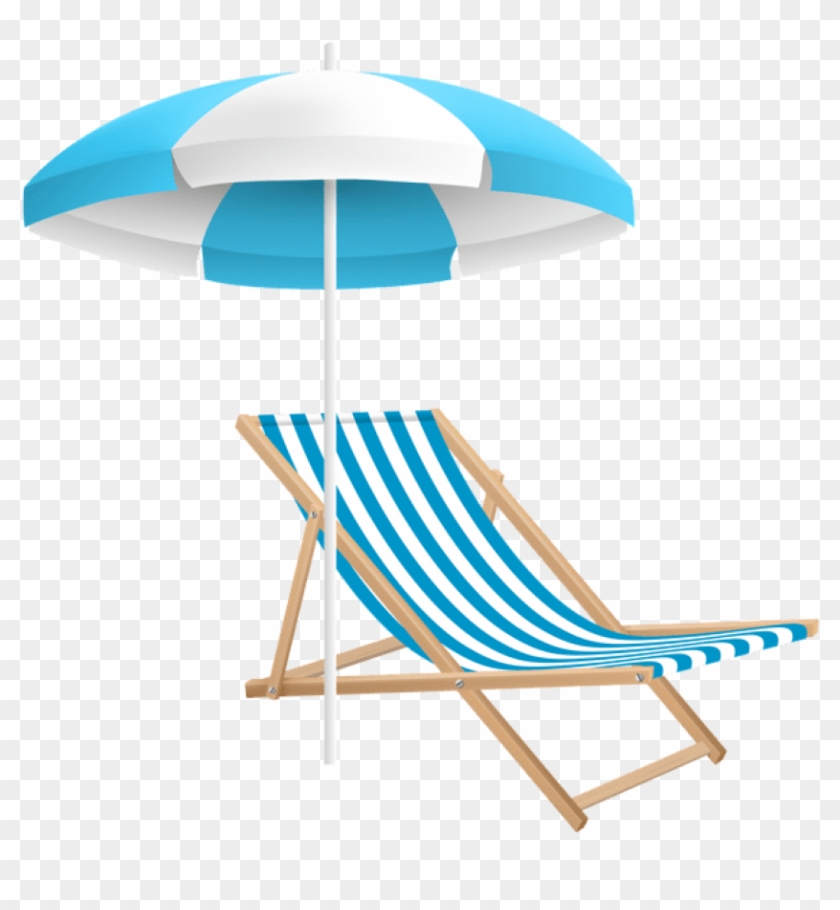 Cool Clipart Pool - Beach Chair And Umbrella Clipart - Png Download