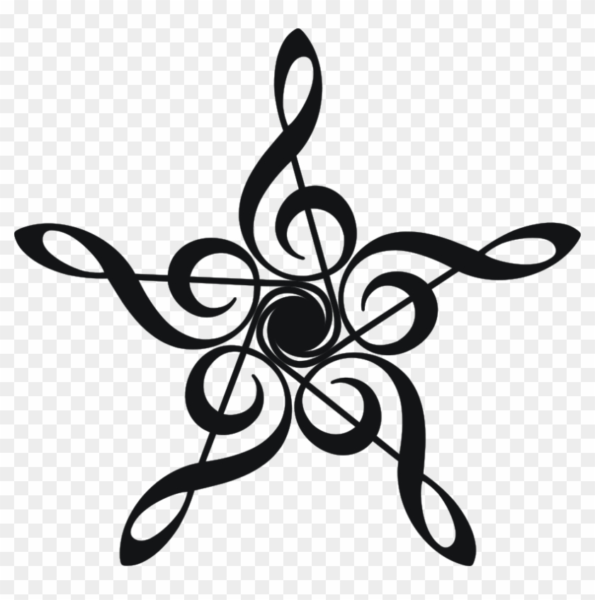 Clip Art Transparent Stock G Drawing At Getdrawings - Treble Clef Star - Png Download #328792