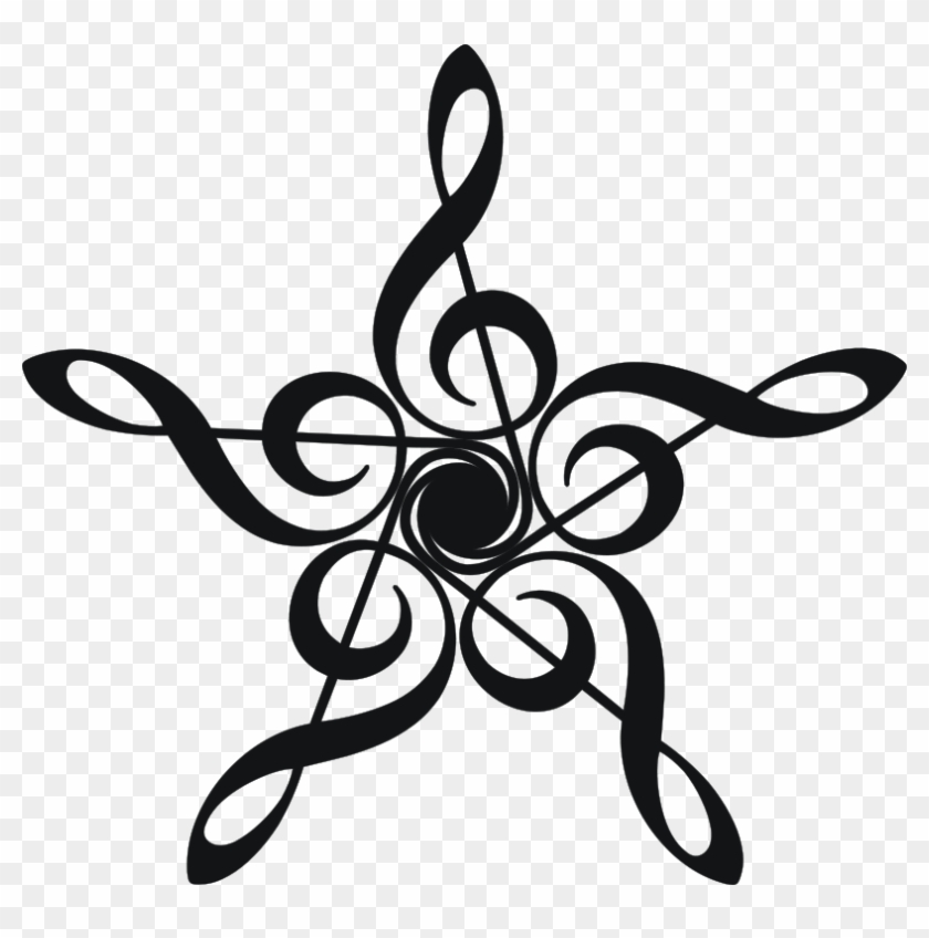 Clip Art Transparent Stock G Drawing At Getdrawings - Treble Clef Star - Png Download