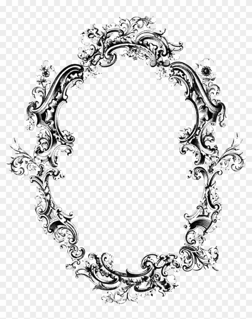 Filigree Frame Png - Victorian Border Frame Png Clipart #328906