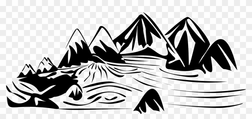 Big Image - River Transparent Black And White Clipart