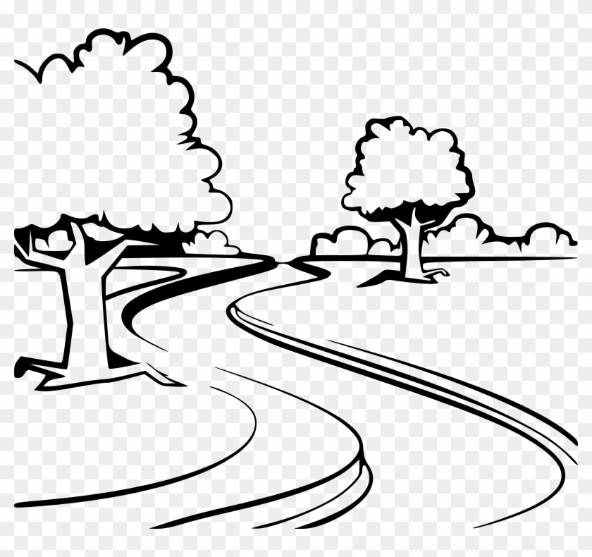 Medium Image - Drawing River Clipart Black And White - Png Download #329958
