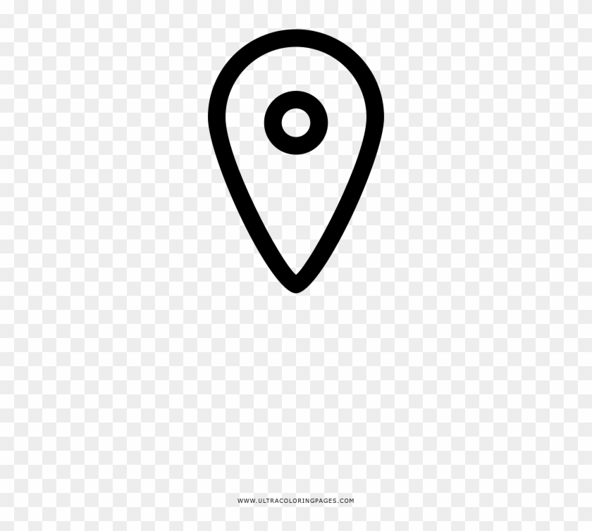 Map Marker Coloring Page - Line Art Clipart #3200321