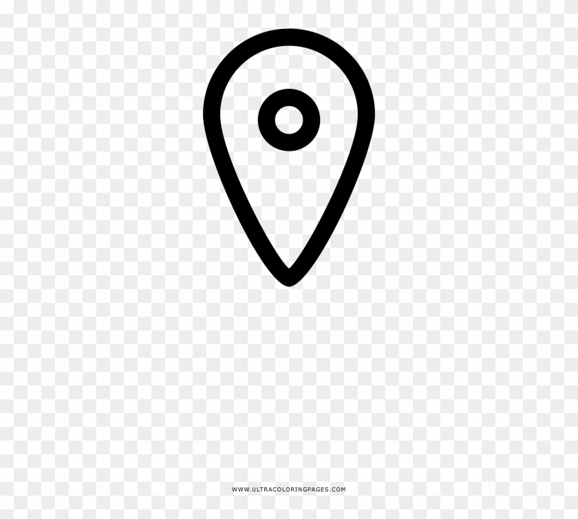 Map Marker Coloring Page - Line Art Clipart