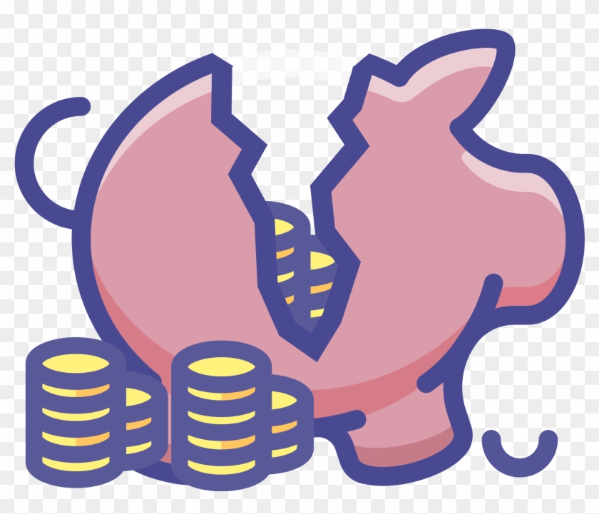 Piggy Bank Money Bank Officer Clip Art - Broken Piggy Bank Clipart - Png Download #3200624