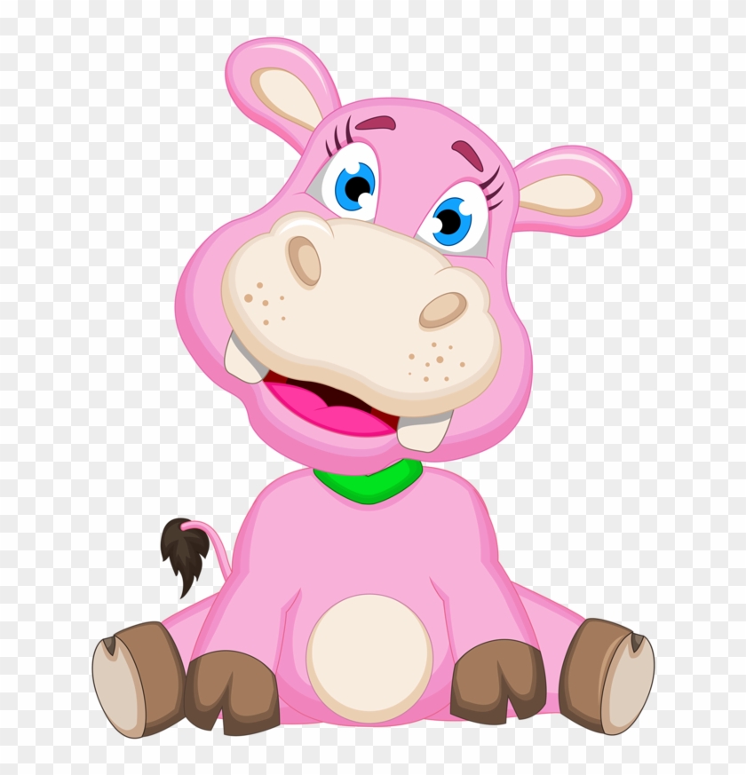 Hippopotamus Clipart Animal Character - Cartoon Zoo Animal Clip Art - Png Download #3201123