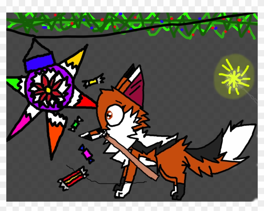 Breaking A Piñata - Cartoon Clipart