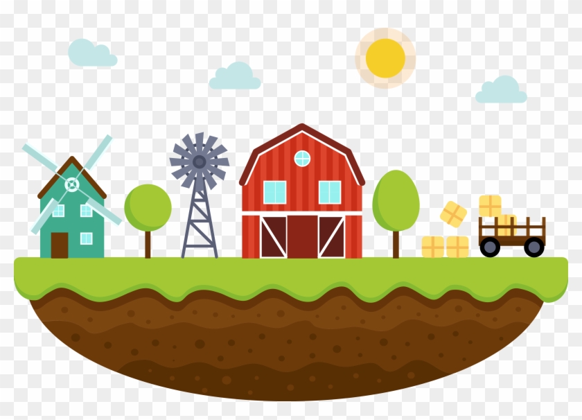 Farm Agriculture Landscape - Farm Png Clipart #3201983