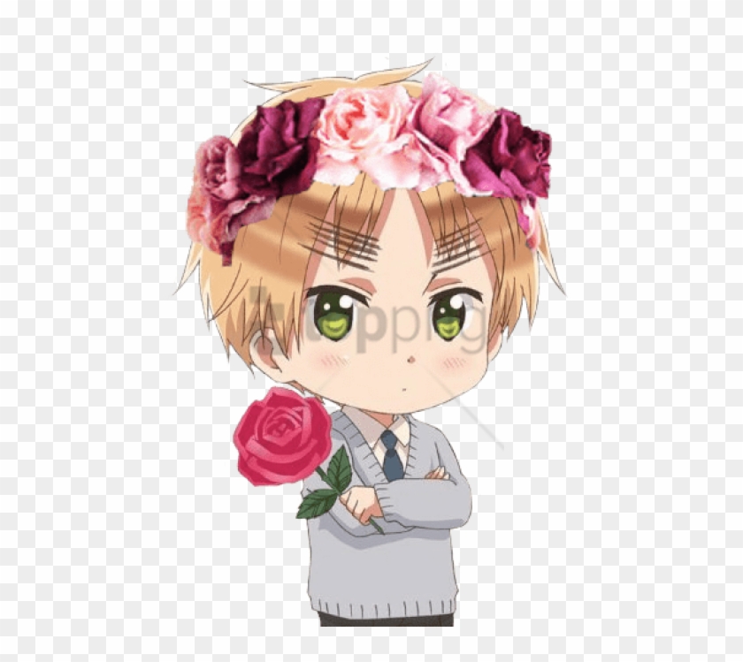 Free Png Tumblr Transparent Flower Crown Png Images - Hetalia England With Rose Clipart