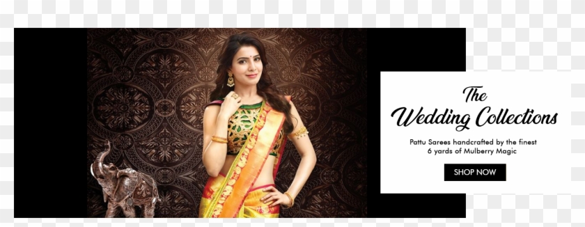 The Wedding Edit - Samantha Green Saree South India Shopping Mall Ad Clipart