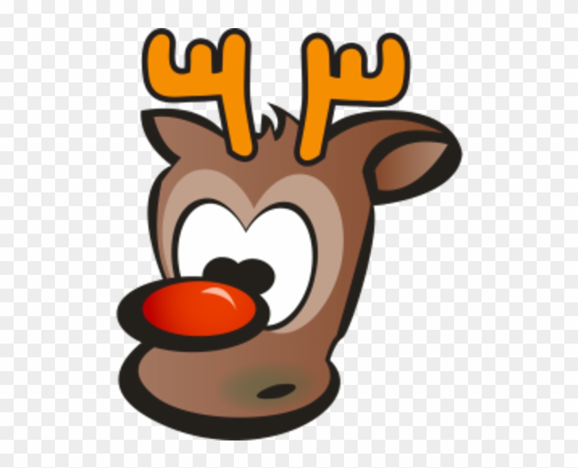 Rudolph Vector Face - Cartoon Reindeer Clipart