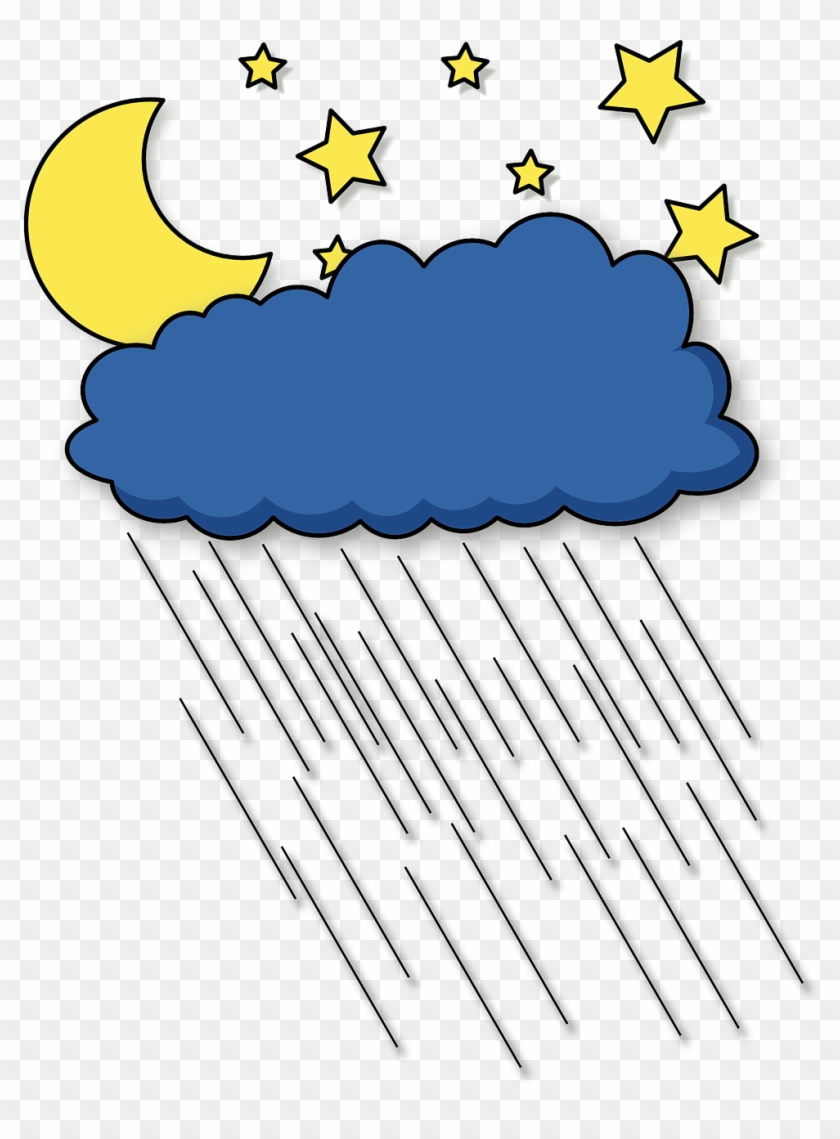 Rain Heavy Rain Cloud Moon Sky Png Image - Rainy Night Clip Art Transparent Png #3203944