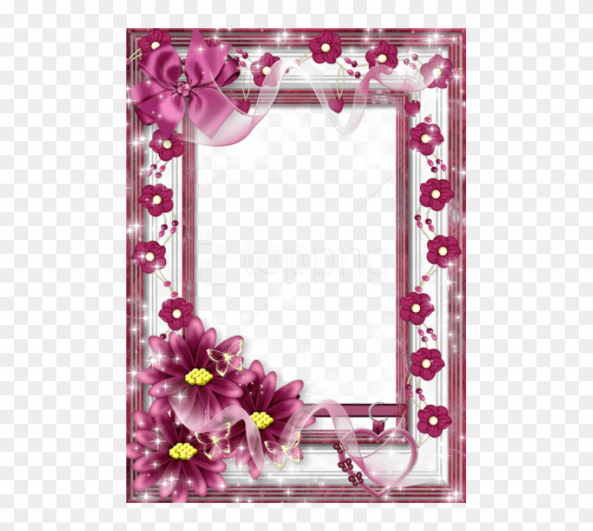 Free Png Beautiful Flower Transparent Frame With Pink - Beautiful Frames Clipart #3204681