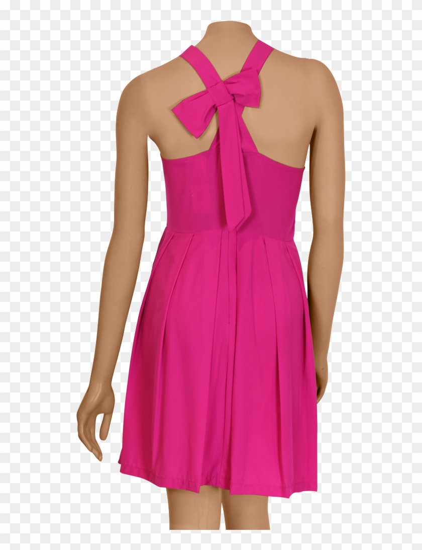 Pink Bow Flare Dress Pink Bow Flare Dress - Cocktail Dress Clipart