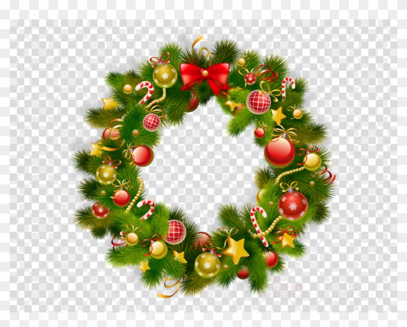 Christmas Wreath Transparent Png Transparent Background - Christmas Door Wreath Png Clipart