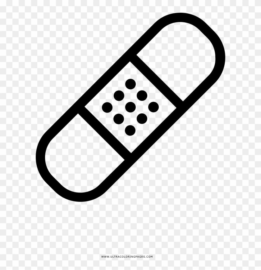 Bandage Coloring Page - Bandaid Icon Clipart