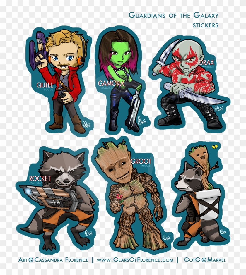 Guardians Of The Galaxy Stickers By Gearsofflorence - Galaxy Of The Guardian Clip Art - Png Download