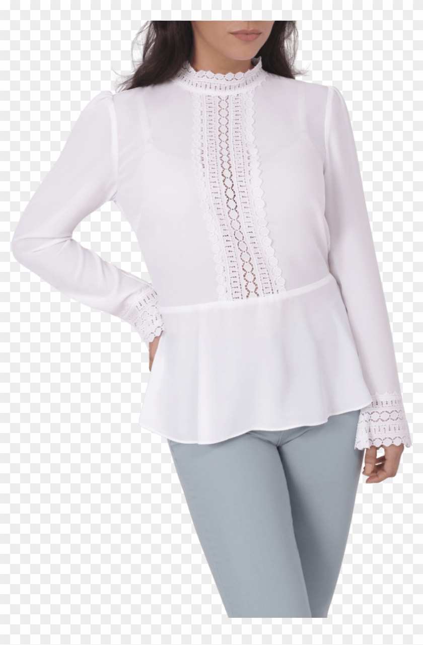 Lace Trim Blouse - Blouse Clipart #3210289