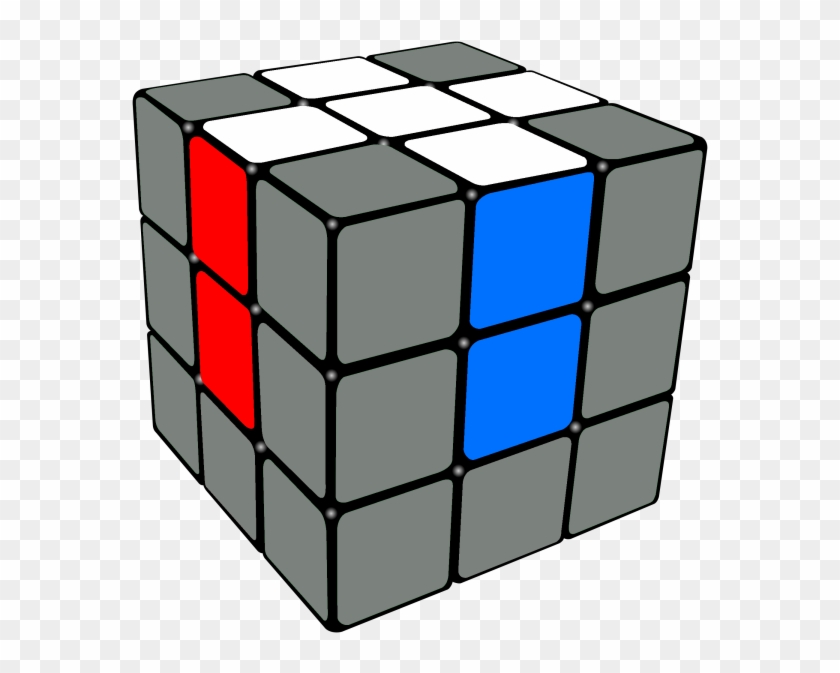 White Cross On The Rubix &nbsp - White Cross Rubik's Cube Clipart