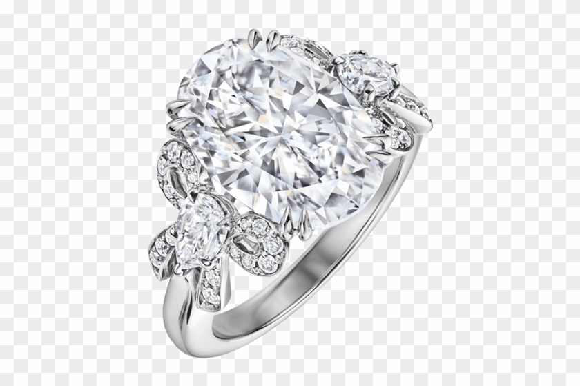 Oval Shaped Diamond Engagement Ring Harry Winston Png - Bridal Couture Harry Winston Clipart #3212325