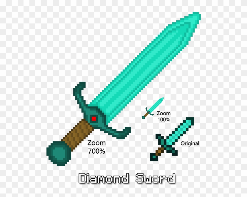 Zachary Parks - Épée En Diamant Pixel Art Clipart