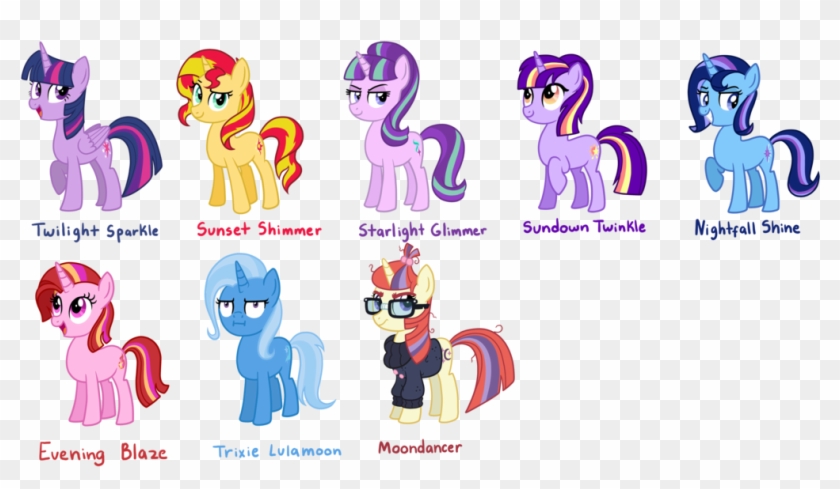 Twilight Sparkle Synonyms Trixie And Moondancer By - Moondancer Twilight Trixie Sunset Starlight Clipart