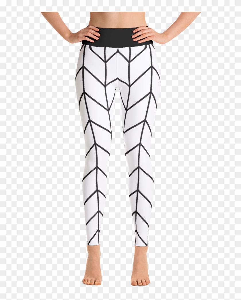 White Chevron Yoga Leggings - Leggings Clipart