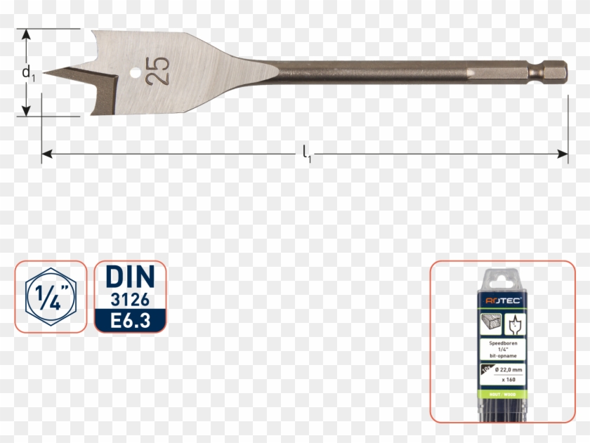 Spade Drill Bit, In Box - Mobile Phone Clipart