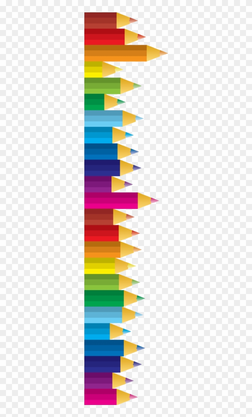 Pencil Colored Pencils Clipart Transparent Images Free - Color Pencils Border Design - Png Download #3214876