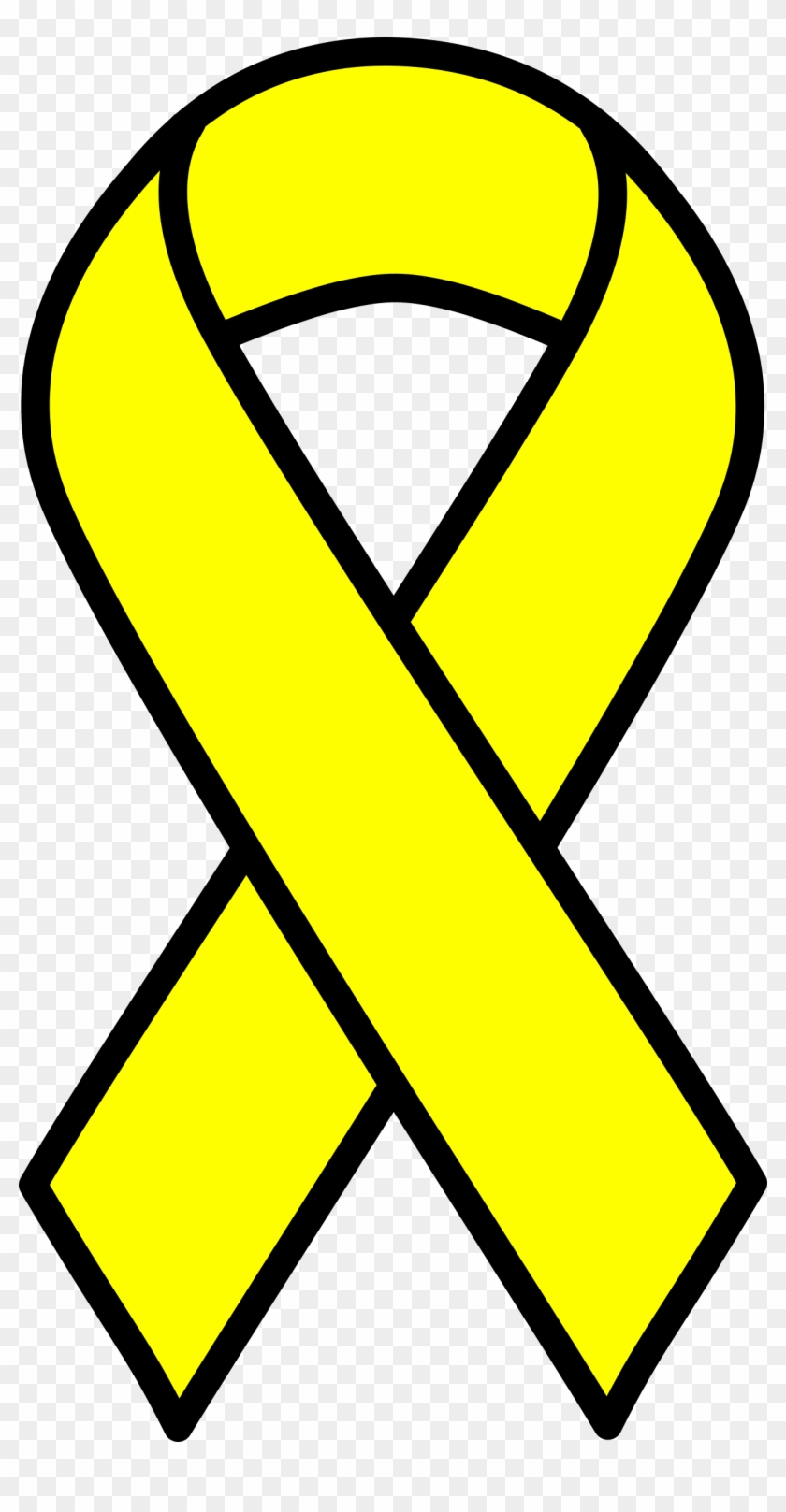 Yellow Cancer Ribbon - Outline Breast Cancer Ribbon Clipart