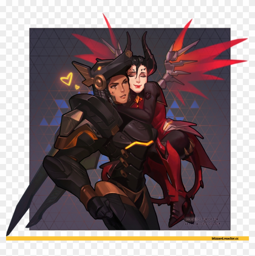 Blizzard,blizzard Other,overwatch, Pharah,mercy ,overwatch - Oni Genji X Devil Mercy Clipart