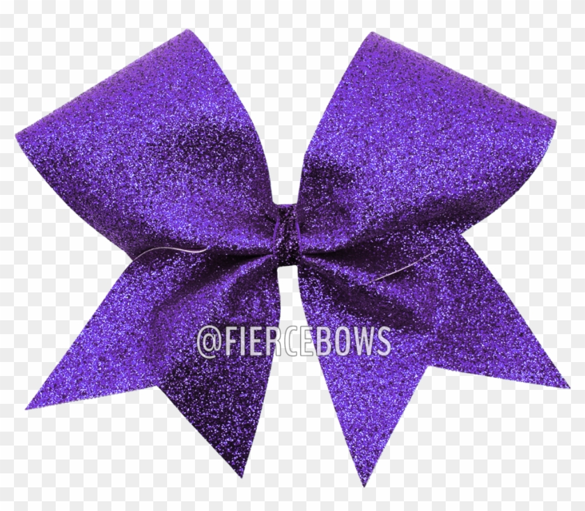 Purple Glitter Cheer Bow Fierce Bows - Cheerleading Clipart #3216455