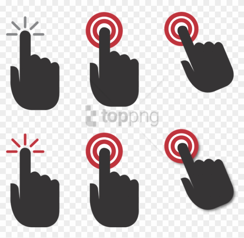 Free Png Hand,click,click Here,finger,touch,click Icon, - Klik Her Clipart
