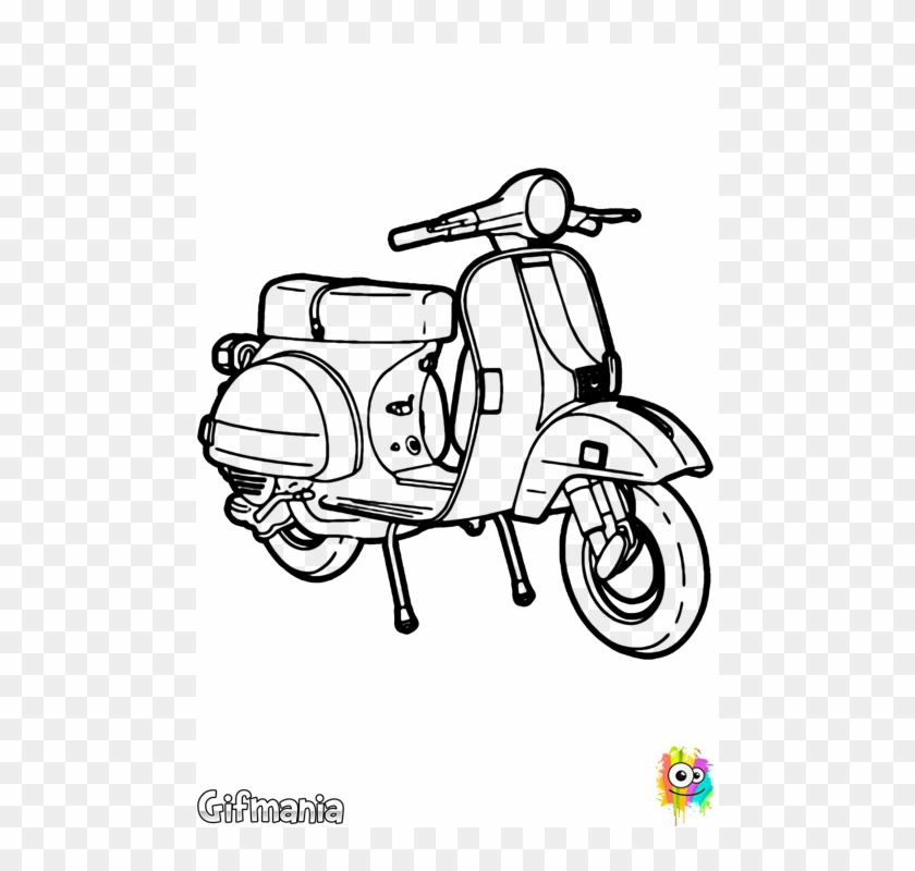 Scooter Vector Red - Vespa Dessin Clipart