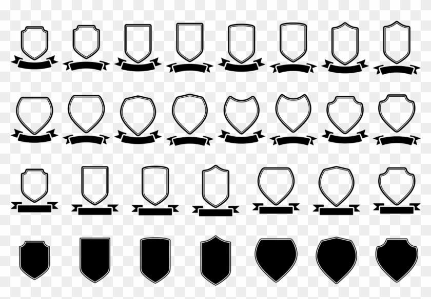 Blason / Shield / Ribbon Vector Template - Blason Vector Clipart