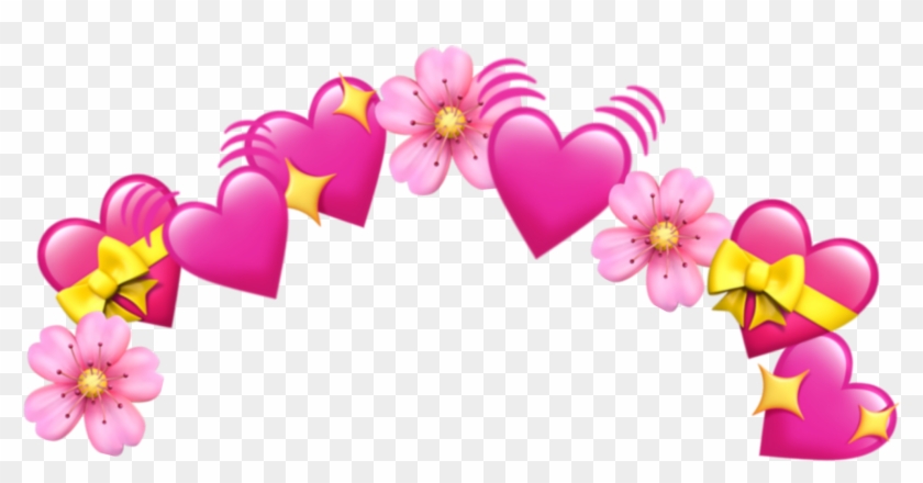 Crown Emoji Tumblr Heart Hearts Pink Heart Crown Emoji - Emoji Clipart