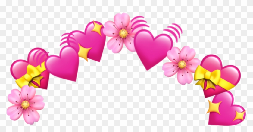 Crown Emoji Tumblr Heart Hearts Pink Heart Crown Emoji - Emoji Clipart #3218198