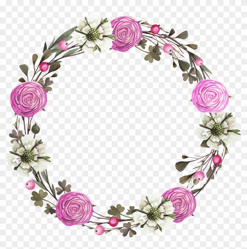 Floral Design Wreath Rose Clip Art - Rose - Png Download