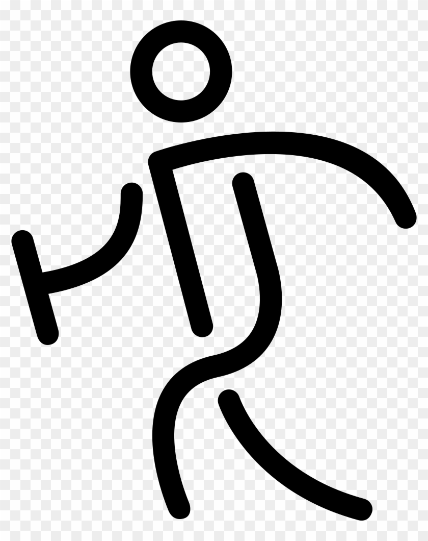 Sportive Stick Man Walking With An Object Comments - Hombre Palito Caminando Clipart