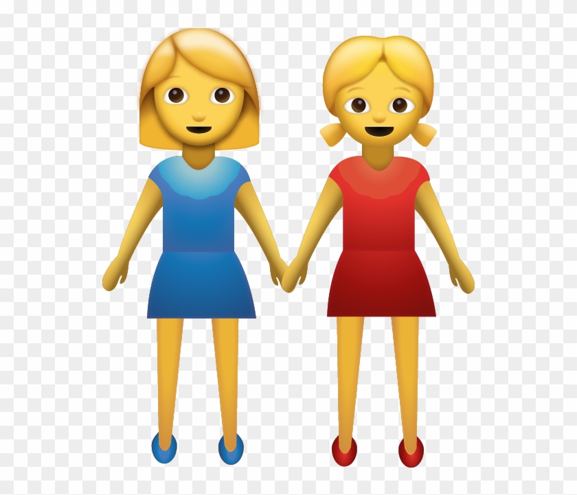 Download Two Women Holding Hands Iphone Emoji Icon - Two Women Holding Hands Emoji Clipart