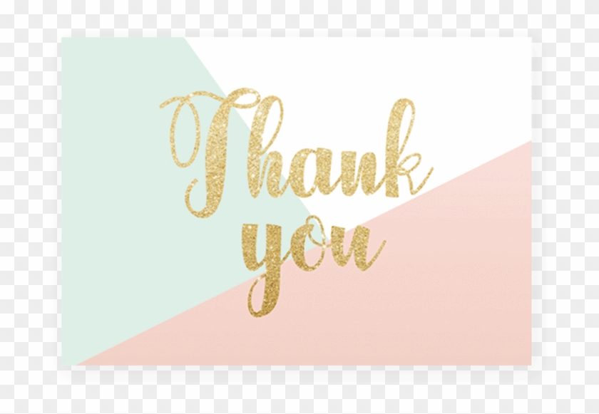 Pink And Gold Baby Shower Thank You Cards Printable - Calligraphy Clipart