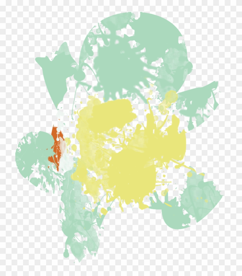 #pokemon #squirtle #paint #splat #splatter #water #color - Illustration Clipart