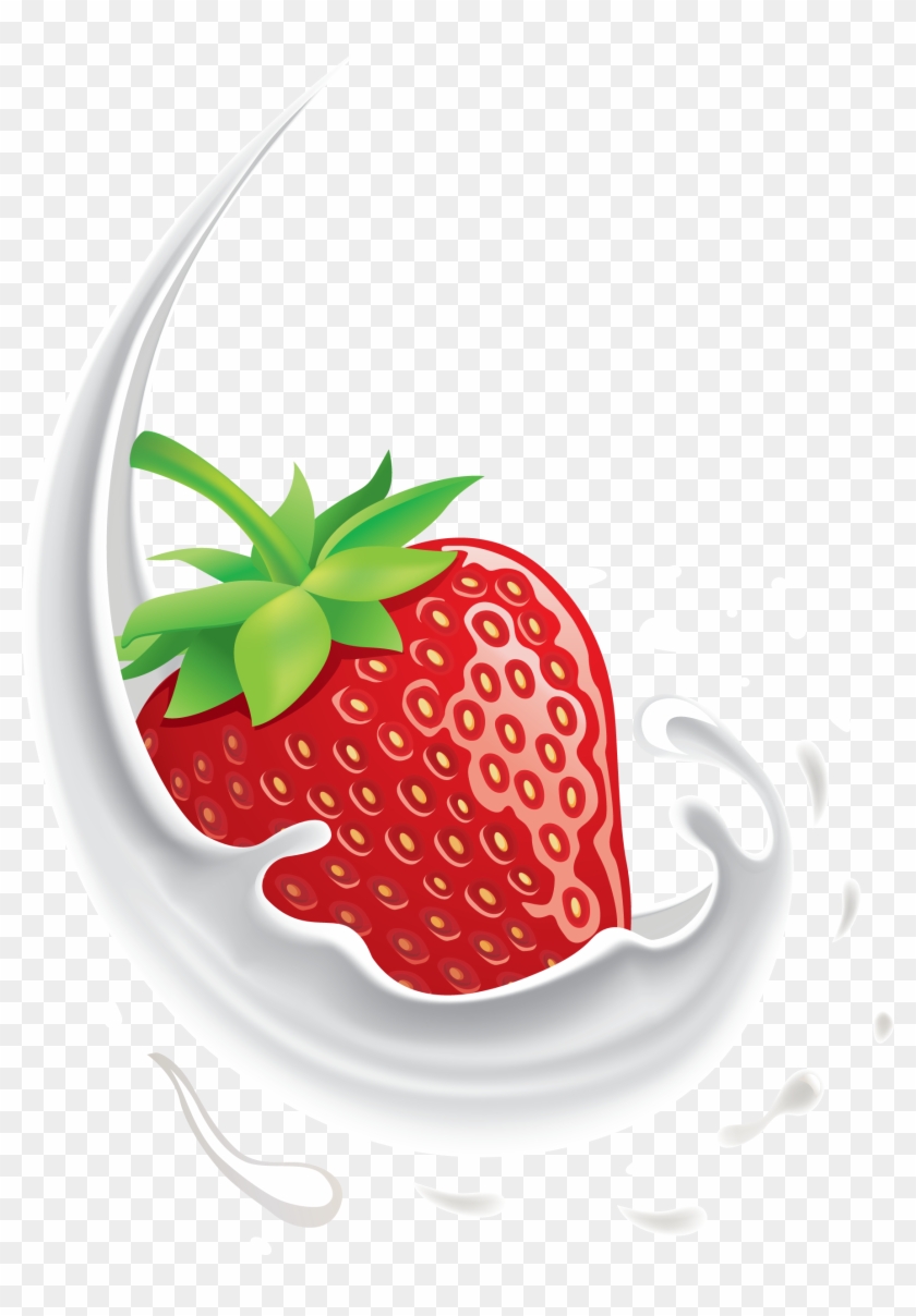 Milk Clipart Flavored Milk - Strawberry Yogurt Logo Design - Png Download