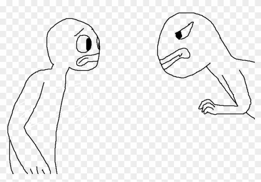 Scared Base - Line Art Clipart