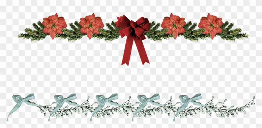 Christmas Border Poinsettia Free Image On Pixabay Png - Christmas Flowers Border Clipart Transparent Png