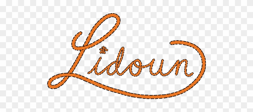 Lidoun Full Orange Logo Stitches - Calligraphy Clipart