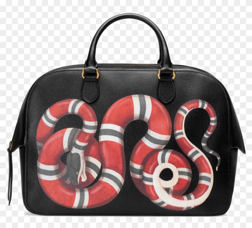 Snake Print Leather Duffle - Gucci Snake Clutch Bag Clipart